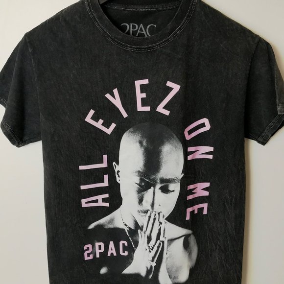 NEW 2Pac Rap Tee All Eyez On Me T Shirt Stone Wash Tour Concert Music Small S - Picture 5 of 10